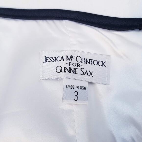 Gunne Sax strapless maxi dress gown size 3 black and white - Picture 5 of 7